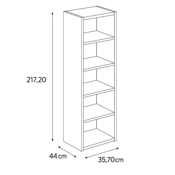 Specifica dimensioni Libreria classica in legno colore Rovere Miele con 5 ripiani modello Toronto Totò Piccinni