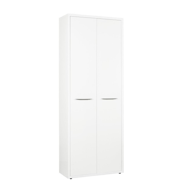 Vista ambientata Armadio moderno in legno colore Bianco Laccato 2 ante e 6 vani modello Toronto Totò Piccinni