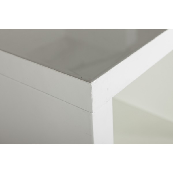 Dettaglio angolo Libreria in legno colore Bianco Laccato 2 ante e 6 vani modello Toronto Totò Piccinni