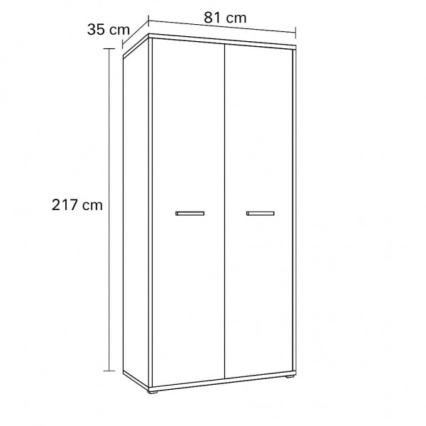 Specifica dimensioni Armadio in legno colore Noce Brera con 2 ante e 6 vani modello Bali Totò Piccinni