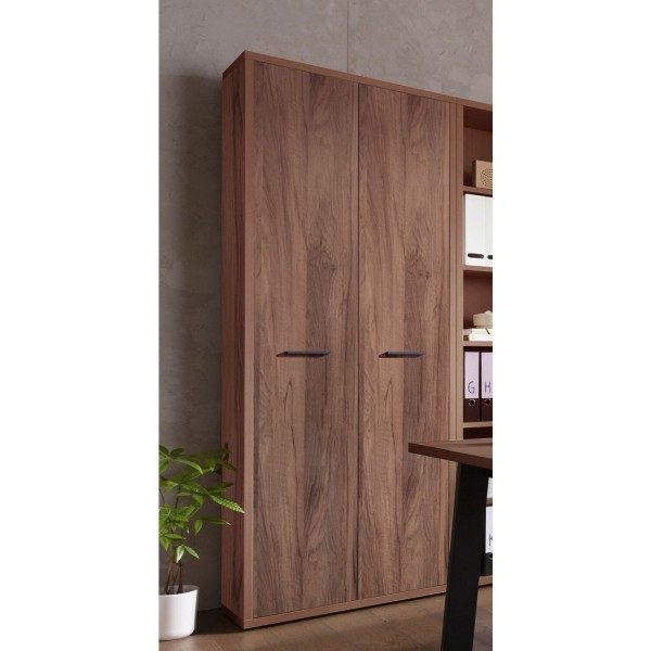 Vista ambientata Armadio camera da letto  in legno colore Noce Brera con 2 ante e 6 vani modello Bali Totò Piccinni