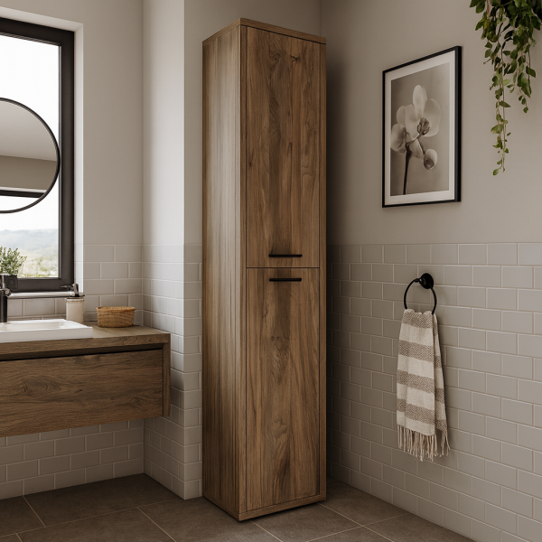 Vista ambientata mobile colona 2 ante noce brera modello Bali Totò Piccinni