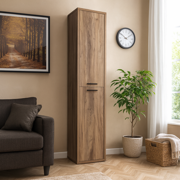 Vista ambientata mobile colona 2 ante noce brera modello Bali Totò Piccinni