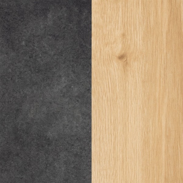 Specifica colore libreria in legno colore "Rovere/Cemento" 1 anta e 2 ripiani modello Sydney Totò Piccinni