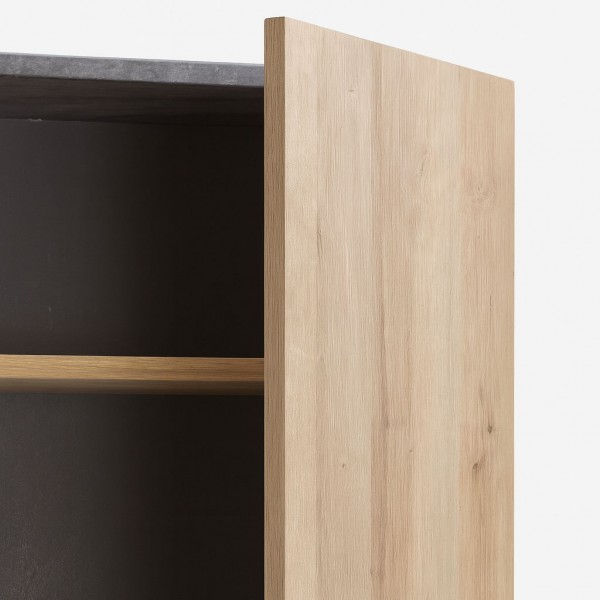 Dettaglio Libreria in legno colore "Rovere/Cemento" 1 anta e 5 ripiani modello Sydney Totò Piccinni