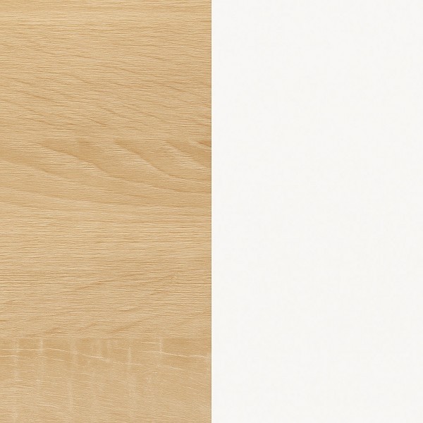 Specifica colore Libreria moderna in legno colore "Rovere Miele/Bianco Laccato" 1 anta e 2 cassetti modello Orbita Totò Piccinni