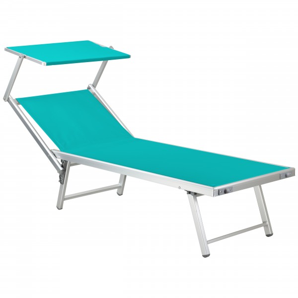 lettino prendisole offerta Colore blu tiffany modello Salento Totò Piccinni vista obliqua