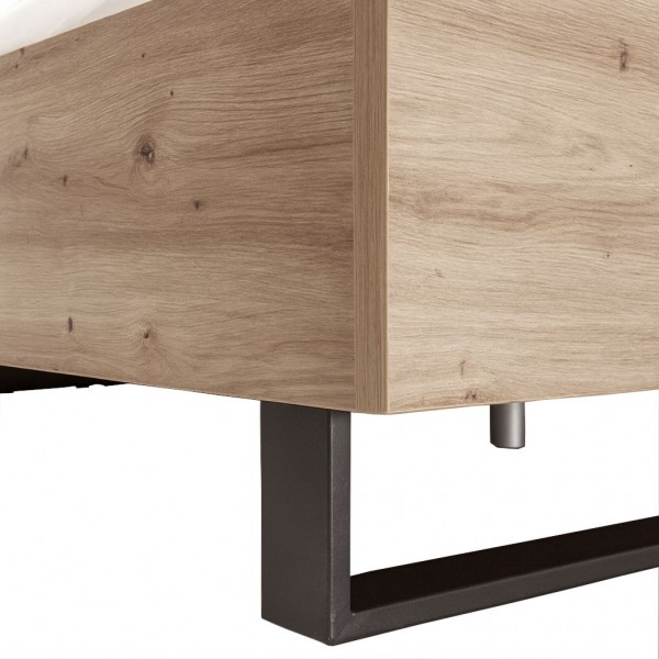 Dettaglio Letto Matrimoniale Cemento/Rovere Artisan modello Sylva Totò Piccinni