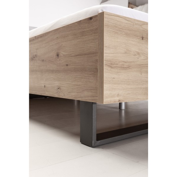 Dettaglio Letto matrimoniale design in legno colore "Cemento/Rovere Artisan" modello Sylva Totò Piccinni