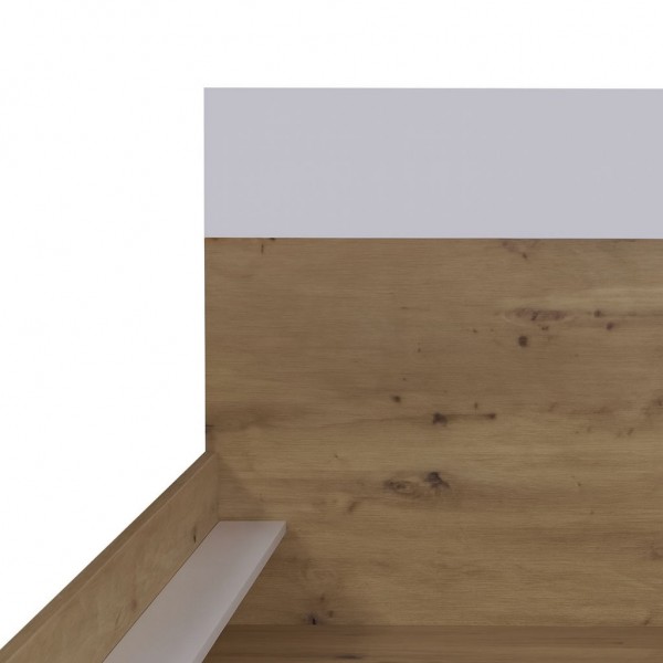 Dettaglio Letto Matrimoniale in legno 160x200 colore (Rovere Artisan/Grigio Laccato Lucido) modello Eden Totò Piccinni
