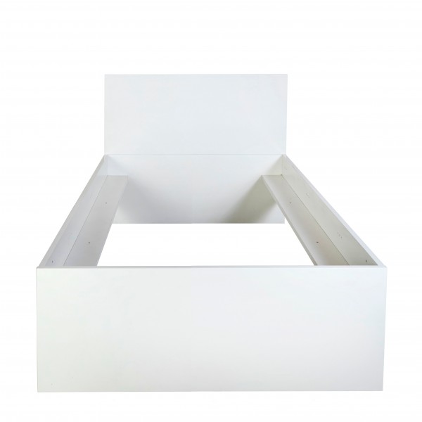 Vista frontale Letto Singolo in legno 90x200 colore "bianco laccato" Totò Piccinni