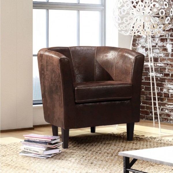 poltrona design vintage in similpelle imbottita 