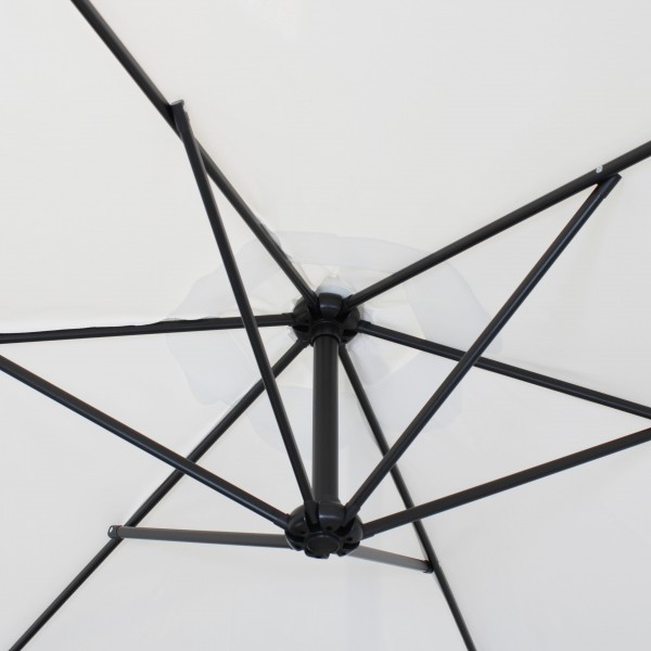 Piedino Per Ombrellone Effetto Intrecciato – Base Bianca In Plastica 39x39 Cm Da Riempire Con Acqua O Sabbia