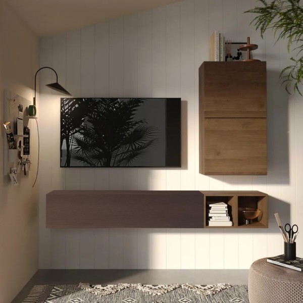 parete attrezzata in legno 193x29x160h modello Modula Totò Piccinni