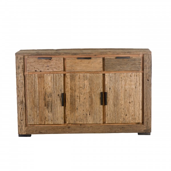 Vista frontale Madia classica in legno di Deriva con 3 ante e 3 cassetti modello Duna Totò Piccinni