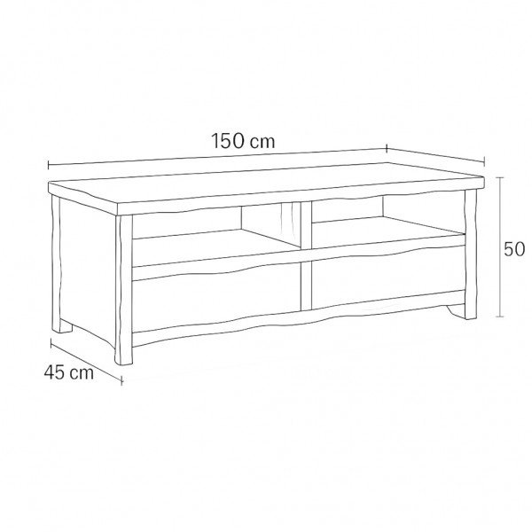 Specifica dimensioni Mobile Porta tv in legno D'Acacia con 2 cassetti modello Savana Totò Piccinni