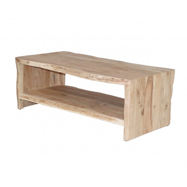 tavolino da salotto in legno d'acacia vista diagonale 