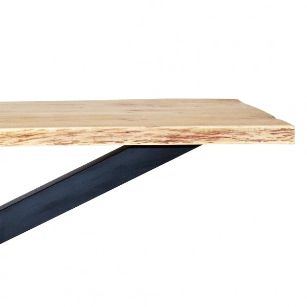 Dettaglio Tavolo da pranzo in legno D'Acacia con gambe in ferro modello Savana Totò Piccinni