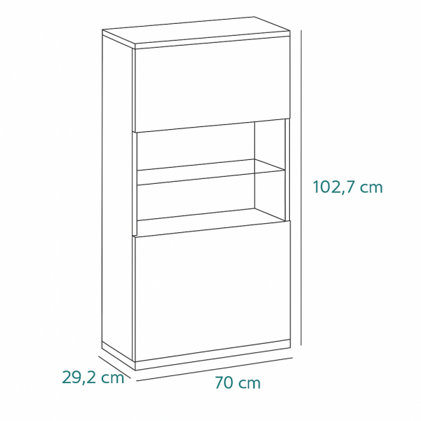 Specifica dimensioni pensile sospeso parete tv moderna 5 ante 2 ribalte 2 mensola in legno bianco laccato/rovere riviera modello Orbis Totò Piccinni