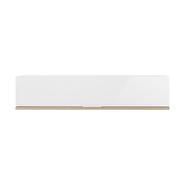 Pensile da muro  in legno colore "Bianco Laccato/Rovere Riviera" con 1 ribalta modello Orbis Totò Piccinni