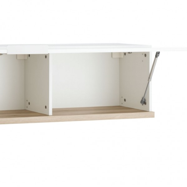 Dettaglio Pensile in legno colore "Bianco Laccato/Rovere Riviera" con 1 ribalta modello Orbis Totò Piccinni