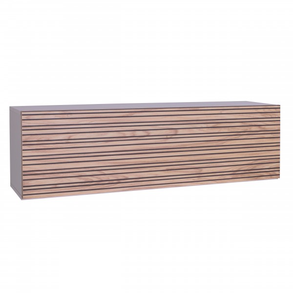 Vista diagonale Pensile 1 Ribalta Cashmere/Rovere Cannettato Modello Mandala Totò Piccinni