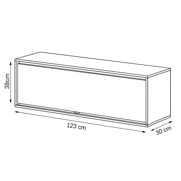 Specifica dimensioni Pensile moderno in legno colore "Grigio Titanio/Rovere Miele" con 1 ribalta modello Lumen Totò Piccinni