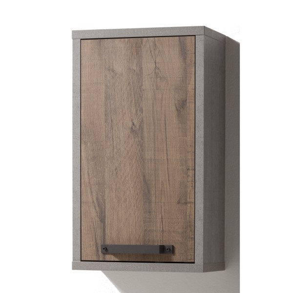 pensile bagno in legno 1 anta colore"rovere invecchiato e grigio" modello Sylva Totò Piccinni