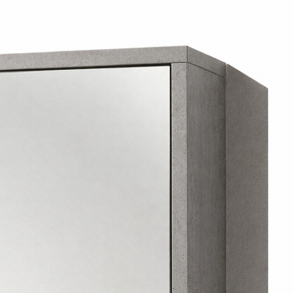 Dettaglio Specchiera in legno pensile mobile bagno colore "rovere invecchiato/grigio" modello Sylva Totò Piccinni