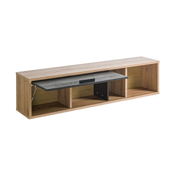 Pensile salotto in legno colore "Nero Chalet/Rovere Miele" 1 ribalta e 1 vano modello Kroma Totò Piccinni