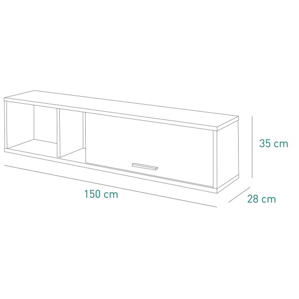 Specifica dimensioni Pensile in legno colore "Nero Chalet/Rovere Miele" 1 ribalta e 1 vano modello Kroma Totò Piccinni