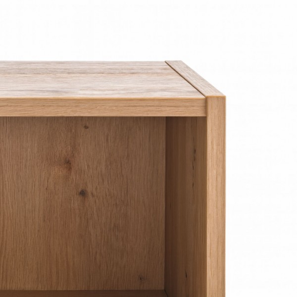Dettaglio Pensile da salotto in legno colore Rovere Miele 3 cubi modello Kroma Totò Piccinni