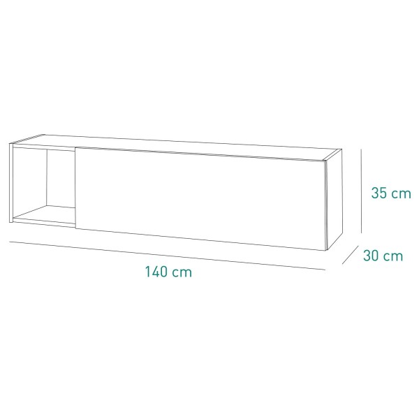 Specifica dimensioni Pensile in legno colore "Rovere/Grigio Antracite" 1 anta e 1 vano modello Nova Totò Piccinni
