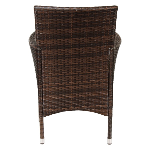 Poltrona da giardino intrecciata polyrattan struttura acciaio con cuscino per esterno 