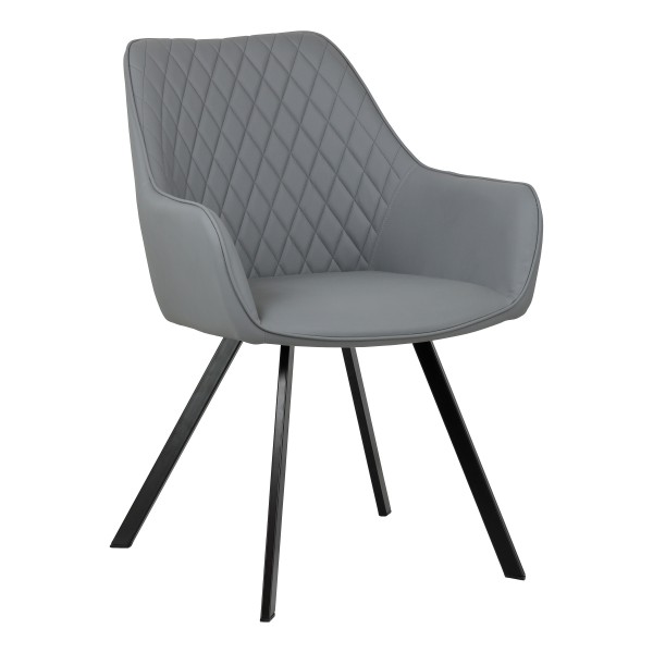 sedia imbottita in similpelle con gambe in metallo