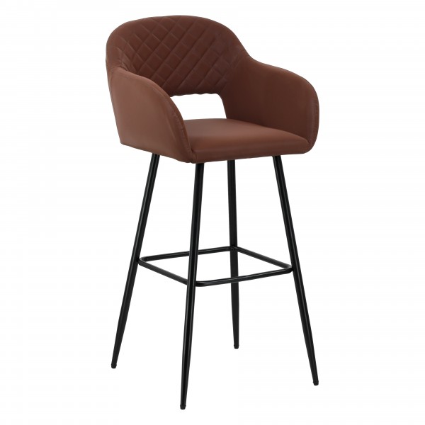 sgabello da bar in similpelle imbottita con gambe in metallo