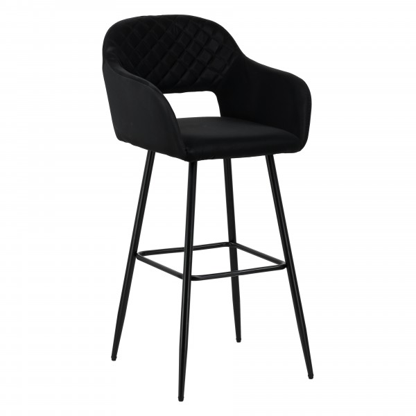 sgabello in similpelle imbottita con gambe in metallo
