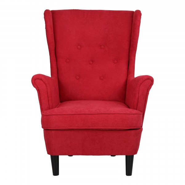 poltroncina Lilibet di Totò Piccinni stile vintage colore rosso, design tipo poltrone ikea strandmon