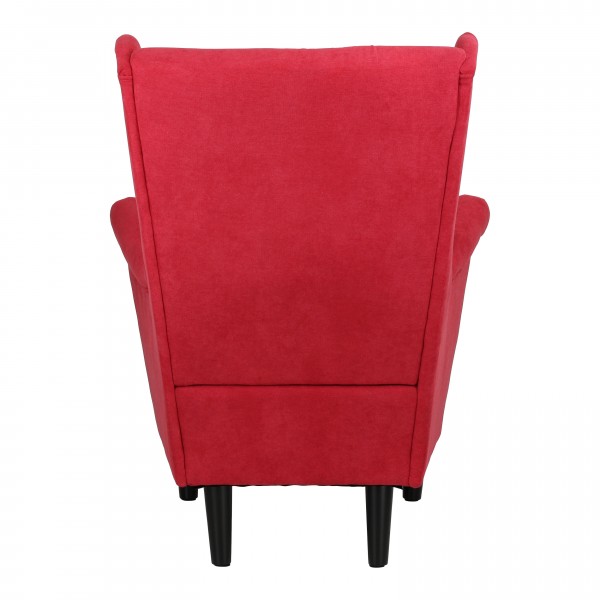 dettaglio posteriore dello schienale alto poltrona Lilibet Totò Piccinni colore rosso