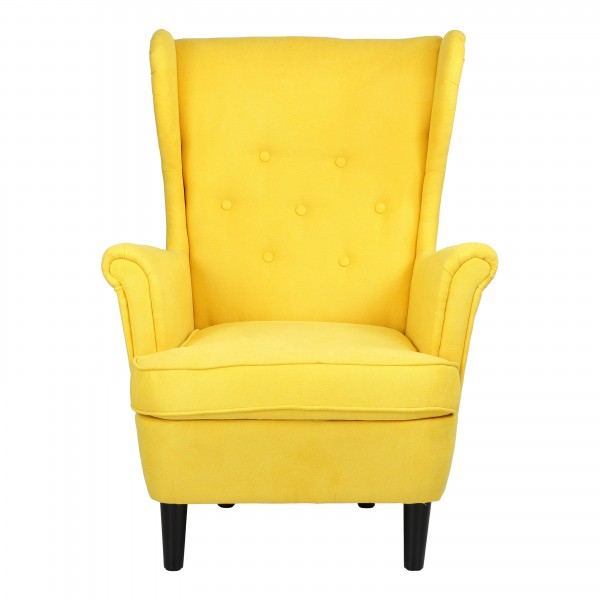 poltrona da salotto moderna stile ikea strandmon colore giallo - immagine frontale Lilibet Totò Piccinni