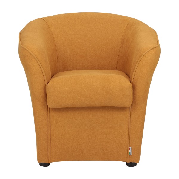 Poltrona a POZZETTO, Made in Italy (Tessuto, Giallo Mostarda)