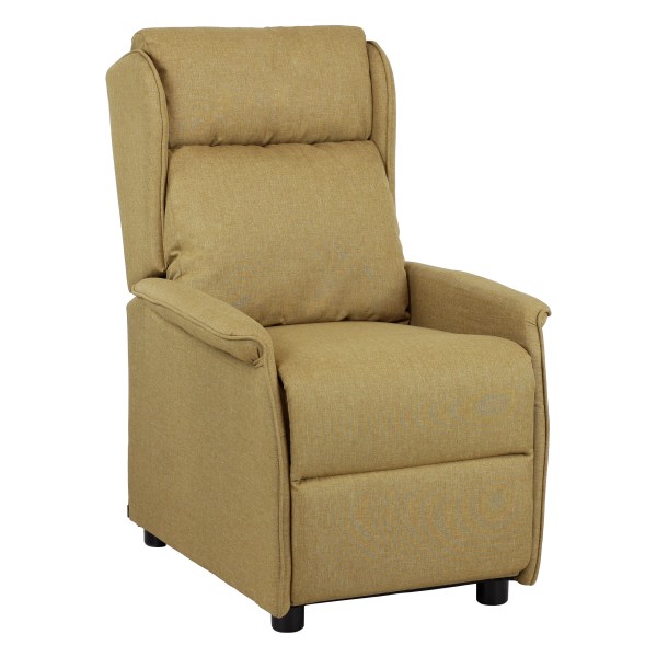 Poltrona Reclinabile Relax Manuale Push Back, Imbottita con Poggiapiedi, in Tessuto Beige - CADICE Totò Piccinni