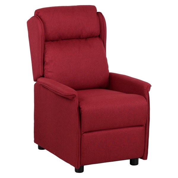 Poltrona Reclinabile Relax Manuale Push Back, Imbottita con Poggiapiedi, in Tessuto Bordeaux - CADICE Totò Piccinni