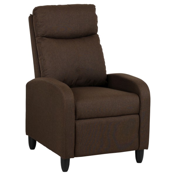 Poltrona Reclinabile Relax Manuale Push Back, Imbottita con Poggiapiedi, in Tessuto Marrone - MADRID Totò Piccinni