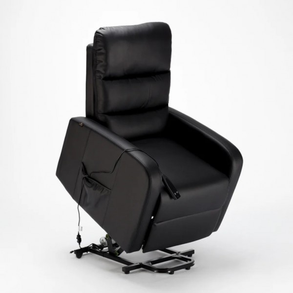 poltrona elettrica reclinabile alzapersona in similpelle colore "nero" modello Elizabeth Totò Piccinni