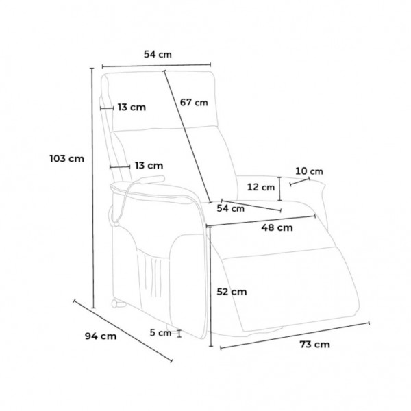 Specifica dimensioni poltrona elettrica doppio motore reclinabile e alzapersona con 2 porte USB in tessuto colore "beige" modello Giorgia Totò Piccinni