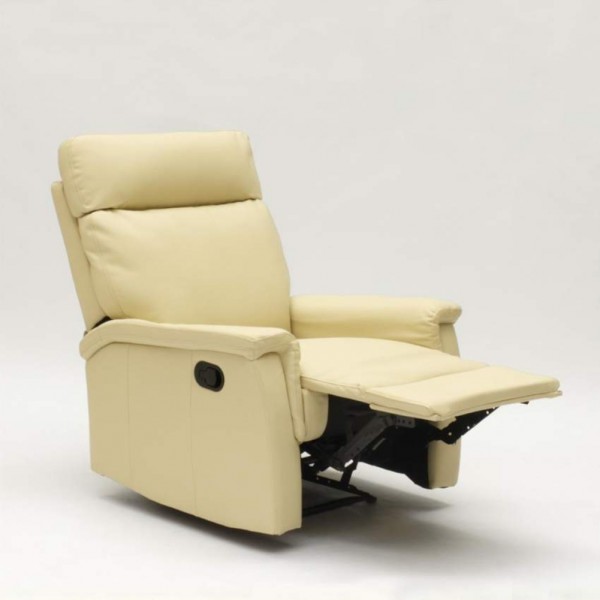 Poltrona reclinabile manuale in similpelle colore "beige" modello Aurora Totò Piccinni