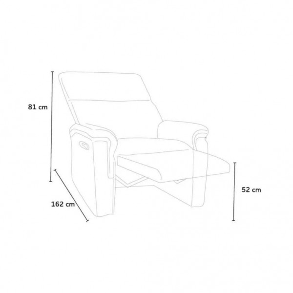 Specifica dimensioni Poltrona reclinabile manuale in similpelle colore "beige" modello Aurora Totò Piccinni