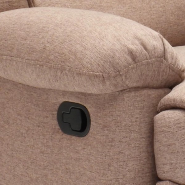 Dettaglio Poltrona relax reclinabile manuale con 4 ruote in tessuto colore "beige" modello Maura Totò Piccinni