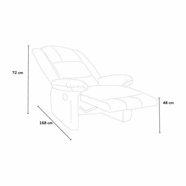 Specifica dimensioni Poltrona relax reclinabile manuale con 4 ruote in tessuto colore "beige" modello Maura Totò Piccinni